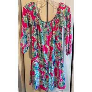 EUC Lilly Pulitzer Lana Romper Skort in Lobsters in Love Knit Romper Size Medium